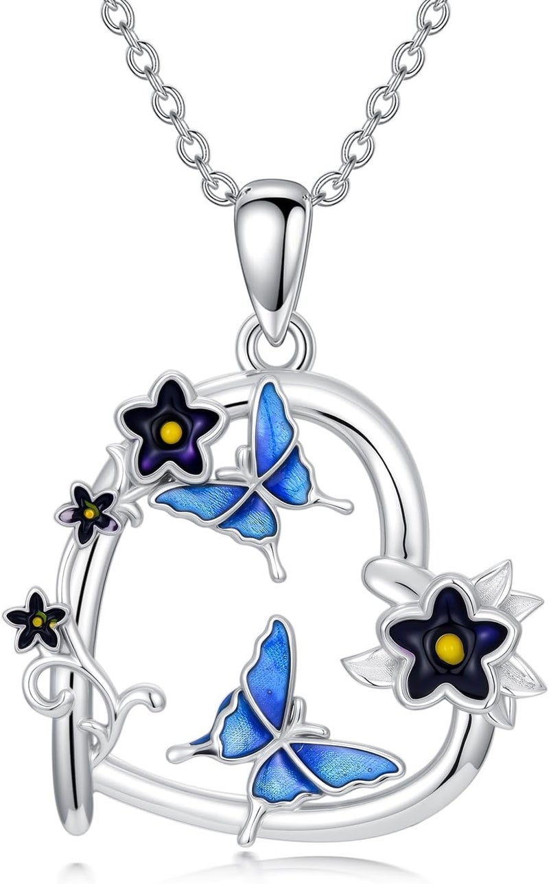 Cargari Store Dragonfly/Butterfly/Elephant/Hummingbird/Axolotl/Horse/Panda/Bee necklace for Women 925 Sterling Silver Heart Pendant Necklace Animal Jewelry Gifts for Women - Image 1